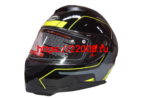 Шлем интеграл COBRA JK318, черный/зеленый(1), черный/красный(5), с очками, размеры L Шлем интеграл COBRA JK318, черный/зеленый(1), черный/красный(5), с очками, размеры L