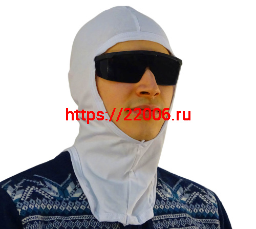 Подшлемник-балаклава, открытое лицо, кулирка 95% хлопок 5% лайкра, цвет Белый (П116) Подшлемник-балаклава, открытое лицо, кулирка 95% хлопок 5% лайкра, цвет Белый (П116)