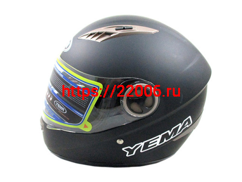 Мотошлем YM-827 черный матовый (М) Мотошлем YM-827 черный матовый (М)