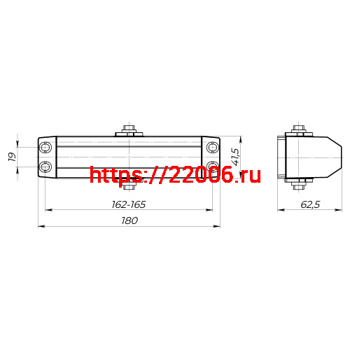 Доводчик Ajax (Аякс) дверной DCTR80-140 (TDR-140) 80-140кг AL алюминий фото 3