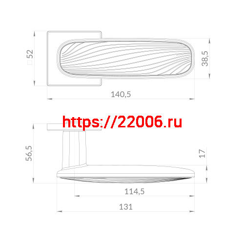 Ручка Punto (Пунто) раздельная K.EST.Q52.SHADE SSG/BL-39 сатинированное золото/черный фото 2