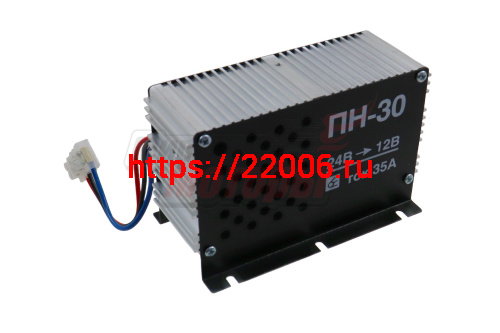 Преобразователь напряжения Вымпел ПН-30 (450вт,24-12в,132*70*65,0,6кг,инструкция,коробка)