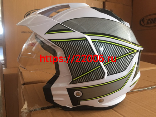 Шлем открытый 3/4 COBRA JK521, белый с серым(3), черный с графикой(2), размеры L фото 2 Шлем открытый 3/4 COBRA JK521, белый с серым(3), черный с графикой(2), размеры L фото 2