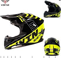 Мотошлем VIRTUE MD-902 Кросс черно-желтый с надписью (L)