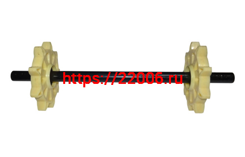Вал ведомый (направляющий) мотобуксировщика (со звездочками) 510мм, (ПР) Вал ведомый (направляющий) мотобуксировщика (со звездочками) 510мм, (ПР)