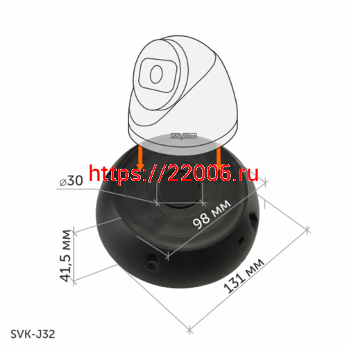 SVK-J32 (Пластик, цвет ,Черный, IP66) монтажная коробка круглая фото 2