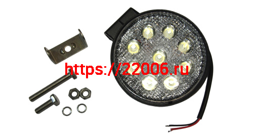Фара светодиодная, круглая, c кронштейном, диаметр 11 см, 12V-80V , 9 SMD Фара светодиодная, круглая, c кронштейном, диаметр 11 см, 12V-80V , 9 SMD