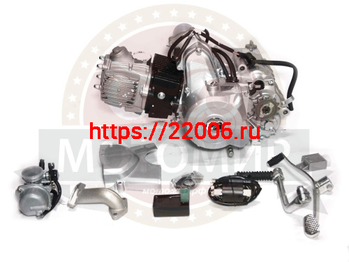 Двигатель 4т. 125 см3 (С120, 1P52, марк 1Р39) АЛЬФА горизонтальный, 4МКПП по кругу, педаль ПЛ фото 2