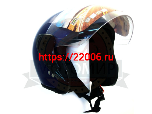 Шлем открытый "Safelead" HF-217"колобки с доп. стеклом" deep синий, красный черный, размер XL фото 2 Шлем открытый "Safelead" HF-217"колобки с доп. стеклом" deep синий, красный черный, размер XL фото 2