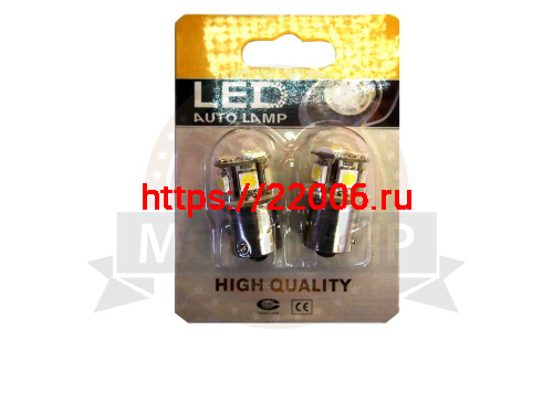 Лампа светодиодная (LED) 12V  T15  (ВА15S) 8SMD 1.92Вт 1156 чип 5050 фото 3