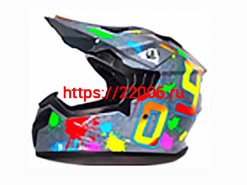 Мотошлем VIRTUE MD-911 Детский Кросс серый с рисунком (M) Мотошлем VIRTUE MD-911 Детский Кросс серый с рисунком (M)