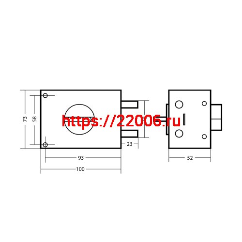 Замок Omega (Омега) накладной цилиндровый ЗН1-1.2 ГЛ серый, 5 кл. фото 3
