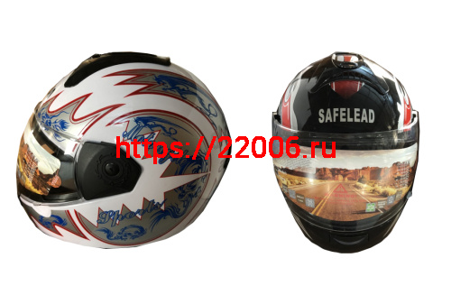 Шлем интеграл "Safelead" HF-110 NEW белый, черный размер S фото 3 Шлем интеграл "Safelead" HF-110 NEW белый, черный размер S фото 3