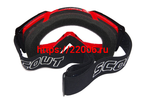 Очки мотокросс/спорт SCOUT (NK-1015) черн/красн, резинка с силиконом, цветн упаковка фото 2 Очки мотокросс/спорт SCOUT (NK-1015) черн/красн, резинка с силиконом, цветн упаковка фото 2