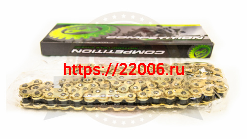 Цепь SFR (420HР) SFR -100 зв. приводная, СУПЕР УСИЛЕННАЯ, цв.ЗОЛОТО (Альфа) фото 2