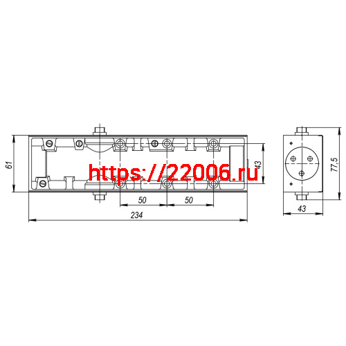 Корпус Armadillo (Армадилло) доводчика DCS.UN.BC/DA (25-100/140) AL (алюминий) фото 2 Корпус Armadillo (Армадилло) доводчика DCS.UN.BC/DA (25-100/140) AL (алюминий) фото 2