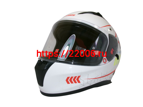 Шлем TVS RACING (Индия) STREET D/V WHITE YELLOW размер M, + пинлок в комплекте, очки