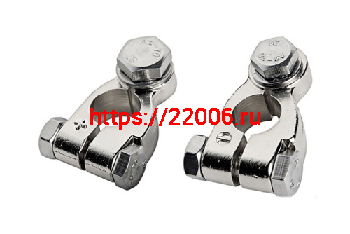 Клемма АКБ стальная с болтом (2 шт/компл) Клемма АКБ стальная с болтом (2 шт/компл)