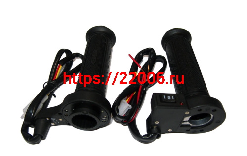 Ручки руля с подогревом в сборе (пр/лев) под диам. 22мм, проводка, тумблер (2 полож), фото 3 Ручки руля с подогревом в сборе (пр/лев) под диам. 22мм, проводка, тумблер (2 полож), фото 3