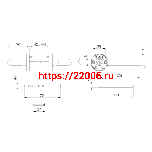Ручка Fuaro (Фуаро) раздельная R.DSS304-0201/19 (DSS-0201/19) INOX 304 фото 4 Ручка Fuaro (Фуаро) раздельная R.DSS304-0201/19 (DSS-0201/19) INOX 304 фото 4