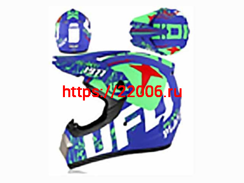 Мотошлем VIRTUE MD-905 Кросс сине-зеленый матовый с рисунком (S) Мотошлем VIRTUE MD-905 Кросс сине-зеленый матовый с рисунком (S)
