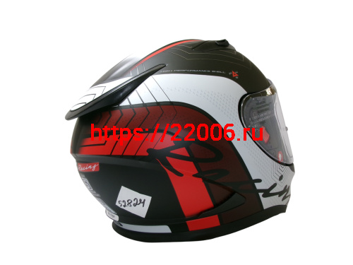 Шлем TVS RACING (Индия) STREET D/V DULL BLACK RED размер M, + пинлок в комплекте, очки фото 5