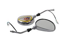 Зеркала (075) хром "Каплевидные" объемные с поворотом d= 10 мм (кол-во в упак. 50 шт.)