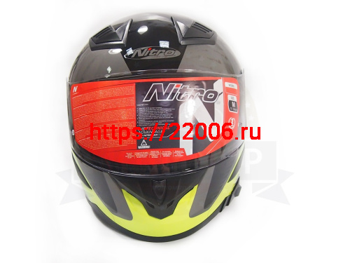 Шлем интеграл NITRO N2300 RIFT DVS (Black/Gun/Safety Yellow), размер M (6 шт в кор.) фото 2 Шлем интеграл NITRO N2300 RIFT DVS (Black/Gun/Safety Yellow), размер M (6 шт в кор.) фото 2