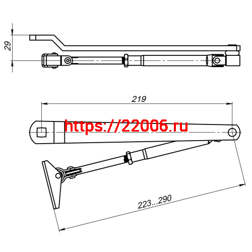 Тяга рычажная Fuaro (Фуаро) для доводчиков DCQ20-4 (40-80 кг) AL (алюминий) фото 2 Тяга рычажная Fuaro (Фуаро) для доводчиков DCQ20-4 (40-80 кг) AL (алюминий) фото 2