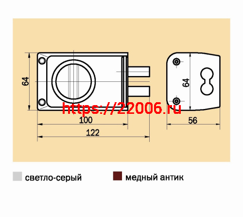 Замок Sam (Сам) накладной ЗНД-1A /88400/ фото 2