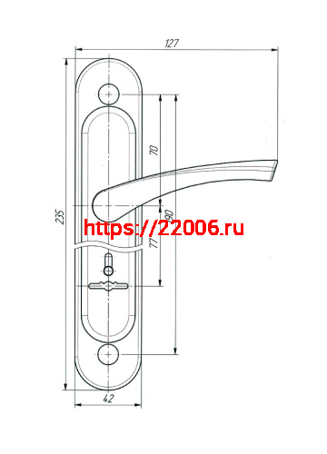 Ручка дверная Zenit (Зенит) на планке РФ2-77.01 (для замков 10.11,30.11), медь фото 2 Ручка дверная Zenit (Зенит) на планке РФ2-77.01 (для замков 10.11,30.11), медь фото 2