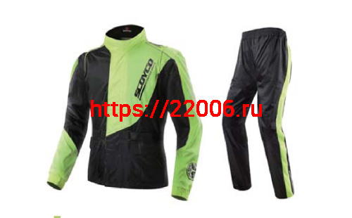 Дождевик SCOYCO RC01 черно-зеленый, р-р  XL