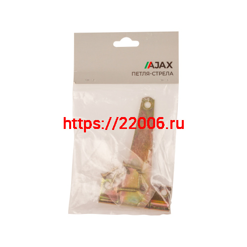 Петля-стрела Ajax (Аякс) мебельная LM/IN100 STR YZN желтый цинк фото 3
