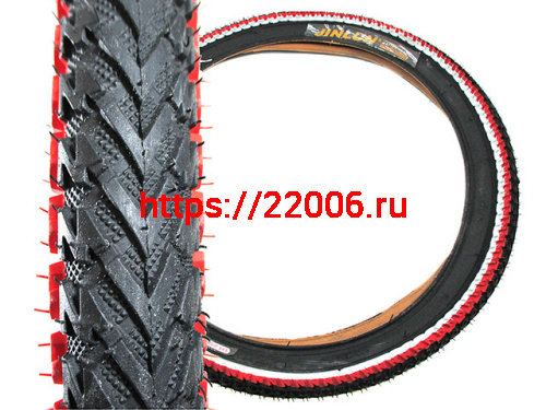 Велопокрышка 20*2.125 черная с цветной полосой Велопокрышка 20*2.125 черная с цветной полосой