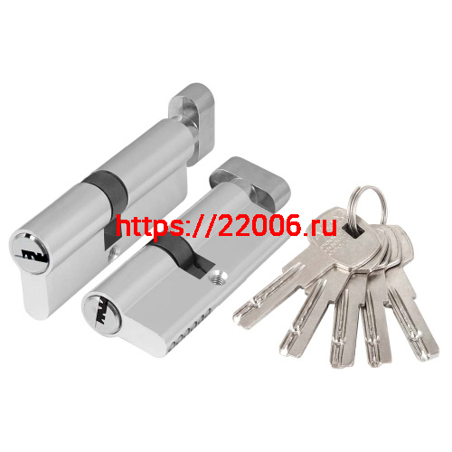 Цилиндровый Ajax (Аякс) механизм (AZ202/100) AZ2002Knob100 (40+10+50) CP хром с вертушкой Цилиндровый Ajax (Аякс) механизм (AZ202/100) AZ2002Knob100 (40+10+50) CP хром с вертушкой