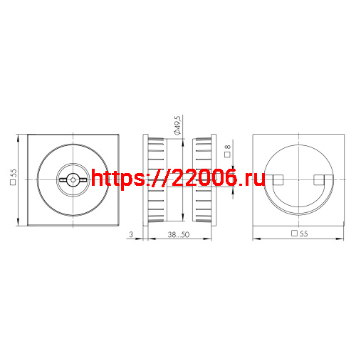 Ручка поворотная Armadillo (Армадилло) для раздвижных дверей SH.QUADRO55.BK8 BL-26 черный фото 3