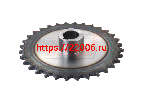 Звезда ведомая 32z мотобуксировщика (d=25мм, шаг 15,875, шпонка 8мм)