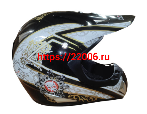 Шлем кроссовый KIRIN K27, черный, черн-бел, зелен-желт, размер XL фото 5