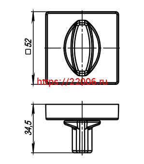 Ручка Armadillo (Армадилло) поворотная BK6.K.USQ52 (BK6/USQ) BB-17 коричневая бронза фото 3 Ручка Armadillo (Армадилло) поворотная BK6.K.USQ52 (BK6/USQ) BB-17 коричневая бронза фото 3
