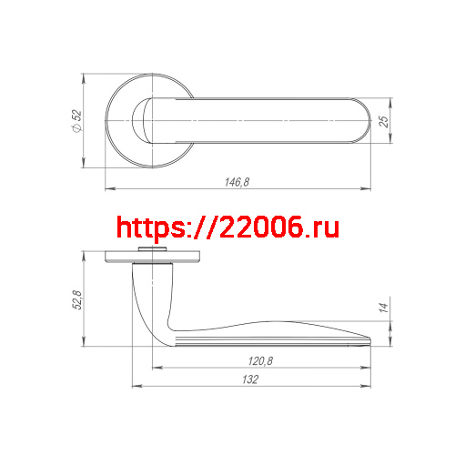 Ручка Punto (Пунто) раздельная R.ARC.R52.EXTRA SSG-39 сатин. золото фото 2 Ручка Punto (Пунто) раздельная R.ARC.R52.EXTRA SSG-39 сатин. золото фото 2