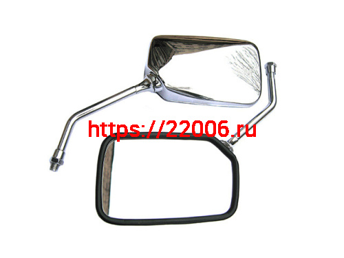 Зеркала заднего вида №56 пластик прямоугольное хром крепление с угла М10 Зеркала заднего вида №56 пластик прямоугольное хром крепление с угла М10