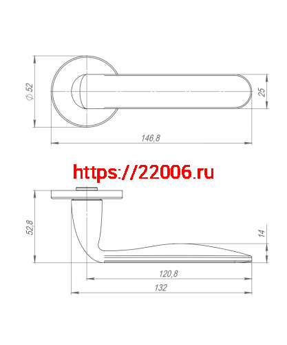 Ручка Punto (Пунто) раздельная R.ARC.R52.EXTRA SSC-16 сатин.хром ТРОСИК фото 4