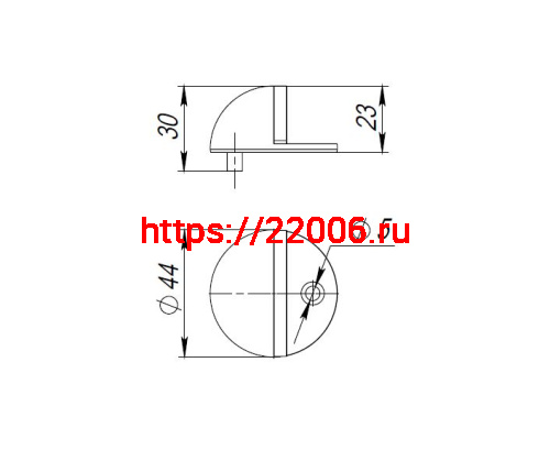 Упор Punto (Пунто) дверной напольный DFIX/F50 (DS PF-50 ) CP-8 хром фото 3