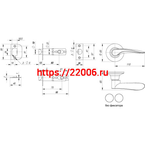 Ручка Punto (Пунто) защелка DK620 BL-PS (6020 BL-P) (без фик.) черный фото 3 Ручка Punto (Пунто) защелка DK620 BL-PS (6020 BL-P) (без фик.) черный фото 3