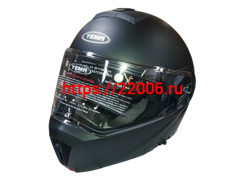 Шлем модуляр YM-929_3 "YAMAPA", (подбородок откидывается) TRANSFORMER, черный матовый, разм. S NEW