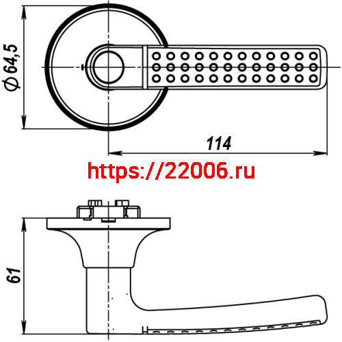 Ручка Punto (Пунто) защелка DK626 AB-BK (6026 AB-B) (фик.) бронза фото 3