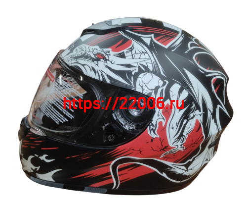 Шлем интеграл KIRIN K-22, черный, черн-крас матовый, черн-крас, размер S фото 4