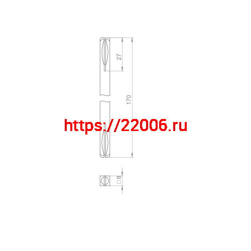 Квадрат Ajax (Аякс) для ручек Spindle 8х170 мм фото 2 Квадрат Ajax (Аякс) для ручек Spindle 8х170 мм фото 2