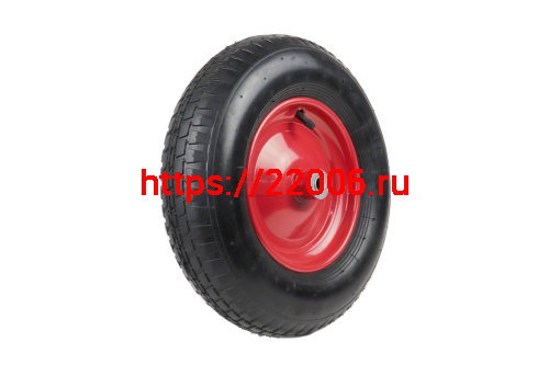 Колесо тачки садовой 8" 4,8/4,0-8" (под ось 16мм) ступица, подшипник, камера