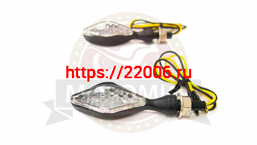Боковой фонарь (LED) (компл. - 1 пар) 002-1 черный, ромбовидный Боковой фонарь (LED) (компл. - 1 пар) 002-1 черный, ромбовидный